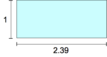 Un rectangle de 1 unité de haut et 2,39 unités de large